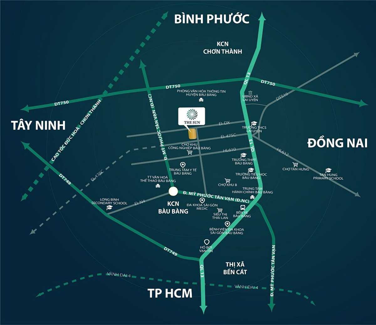 Location of The Sun Bau Bang Binh Duong Project Location of The Sun Bau Bang Binh Duong Project